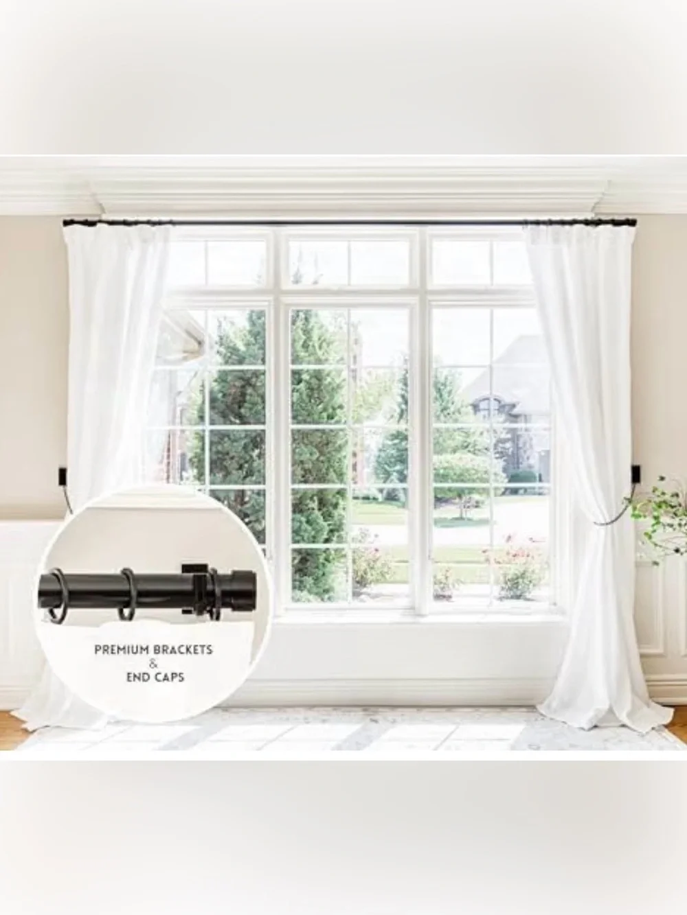 1 1/4” Curtain Rod 14 Ft - BLACK